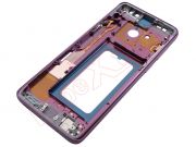 Middle housing with "Lilac purple" frame and side buttons for Samsung Galaxy S9 Plus, SM-G965F